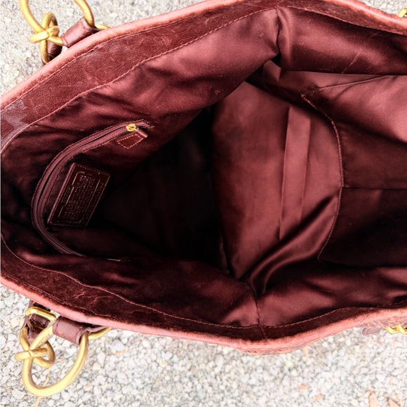 Coach Dark Brown Woven Shoulder Bag - Picture 4 of 6